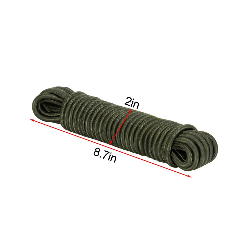 

1/2pcs 50ft Army Green Bungee Cord 100% Stretch Elastic Shock Cord For DIY Outdoor Use Camping Gear Firewood Securing
