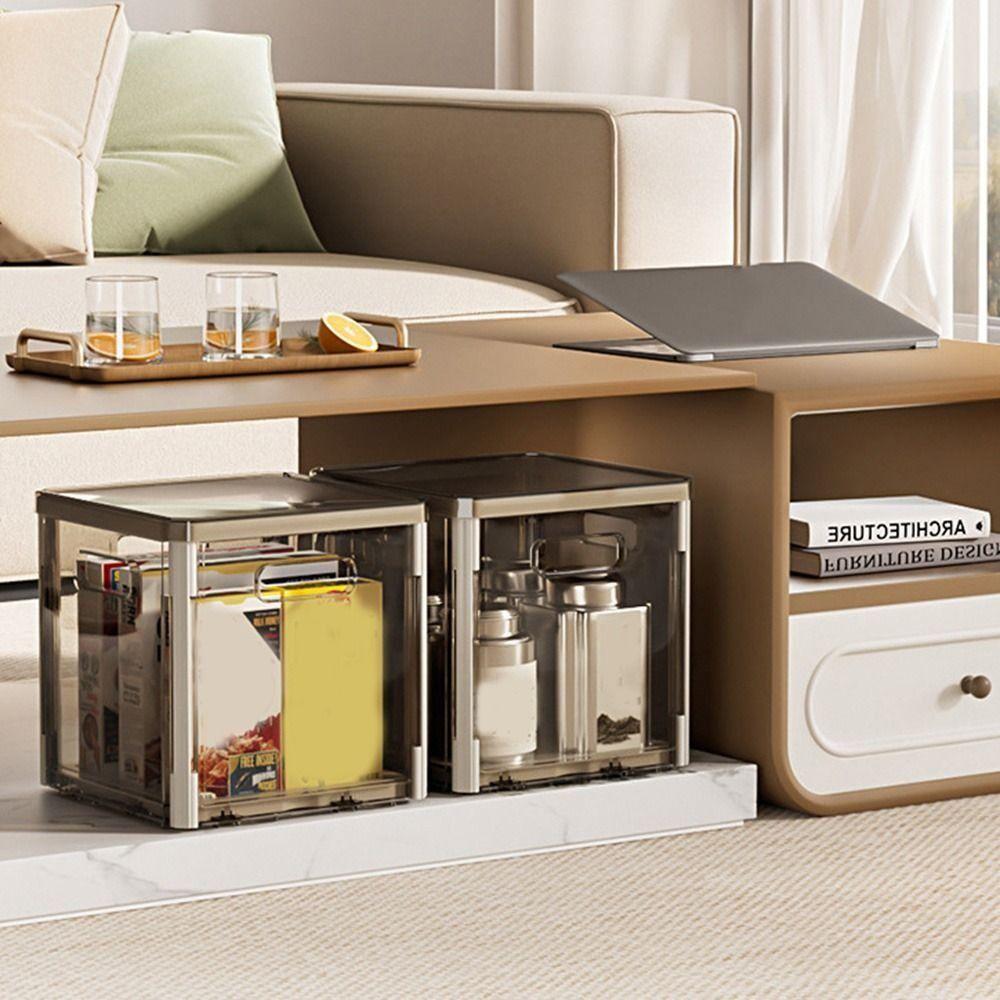 

Plastic Foldable Storage Basket Large Capacity Sundries Storage Box Wardrobe Storage Box Kitchen бежевый/серый