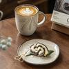 Ceașcă de Ceramică pentru Latte cu Farfurioară 400ml Cană de Cafea Fără Plumb pentru Cappuccino Espresso Cafea Turcească Set de Cești și Farfurioare pentru Ceai Cadou Elegant pentru Ceai și Latte