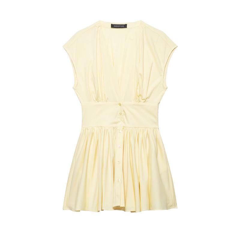 Spring 2026 European & American Style Poplin Mini Dress XS