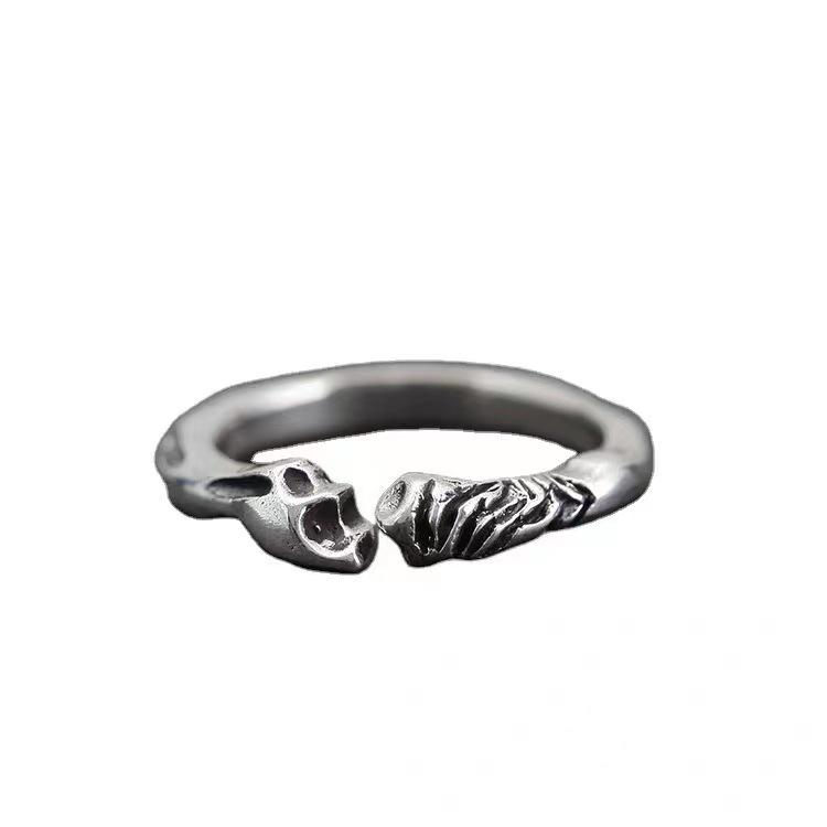 Chao Xiaobai 925 Sterling Silver Cross Ribs Couple Ring – Simple, Fashionable European & American Design.