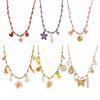 Flower Ocean Shell Sun Pendant Necklace Braided Cord 304 Stainless Steel Women's Stylish Gift Jewelry 40cm(15.7") + 5cm(2") long