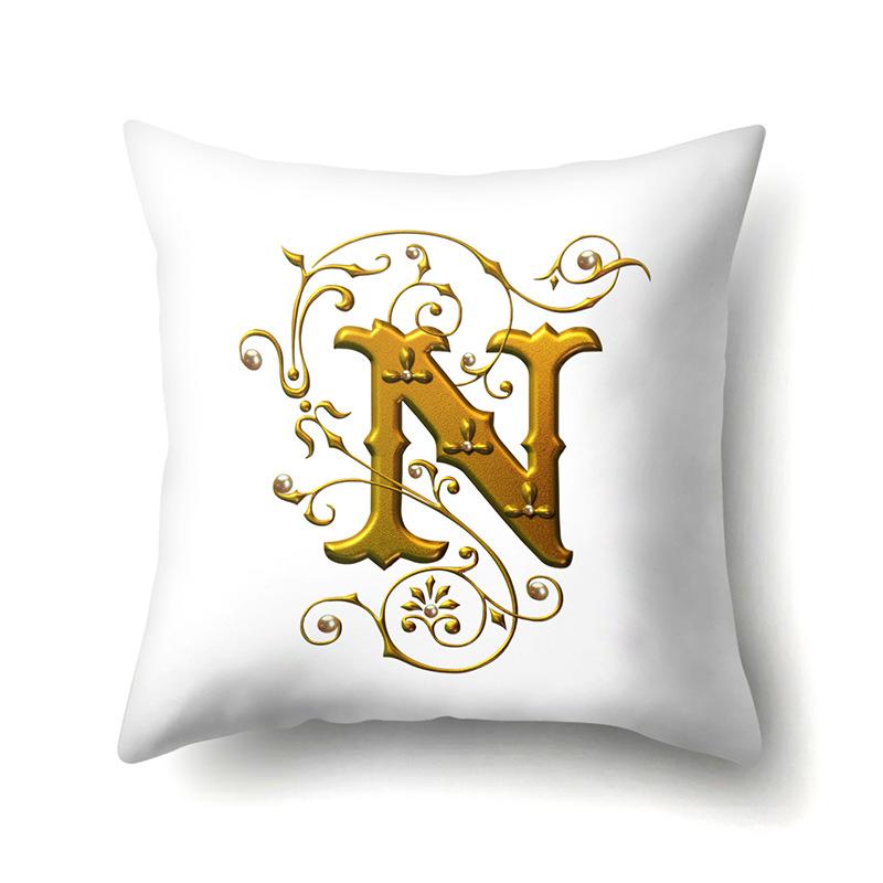 Polyester Pillow Case Car Decoration Home 26 English Letters Printed Car Waist Cushion Pillow Case