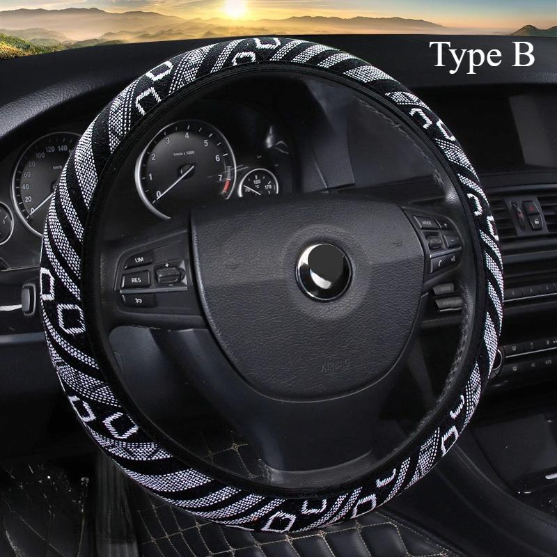 

Льняная дышащая ткань Бохо стиль автомобильные аксессуары чехол на руль без внутреннего кольца подходит для 14,5 - 15 дюймов