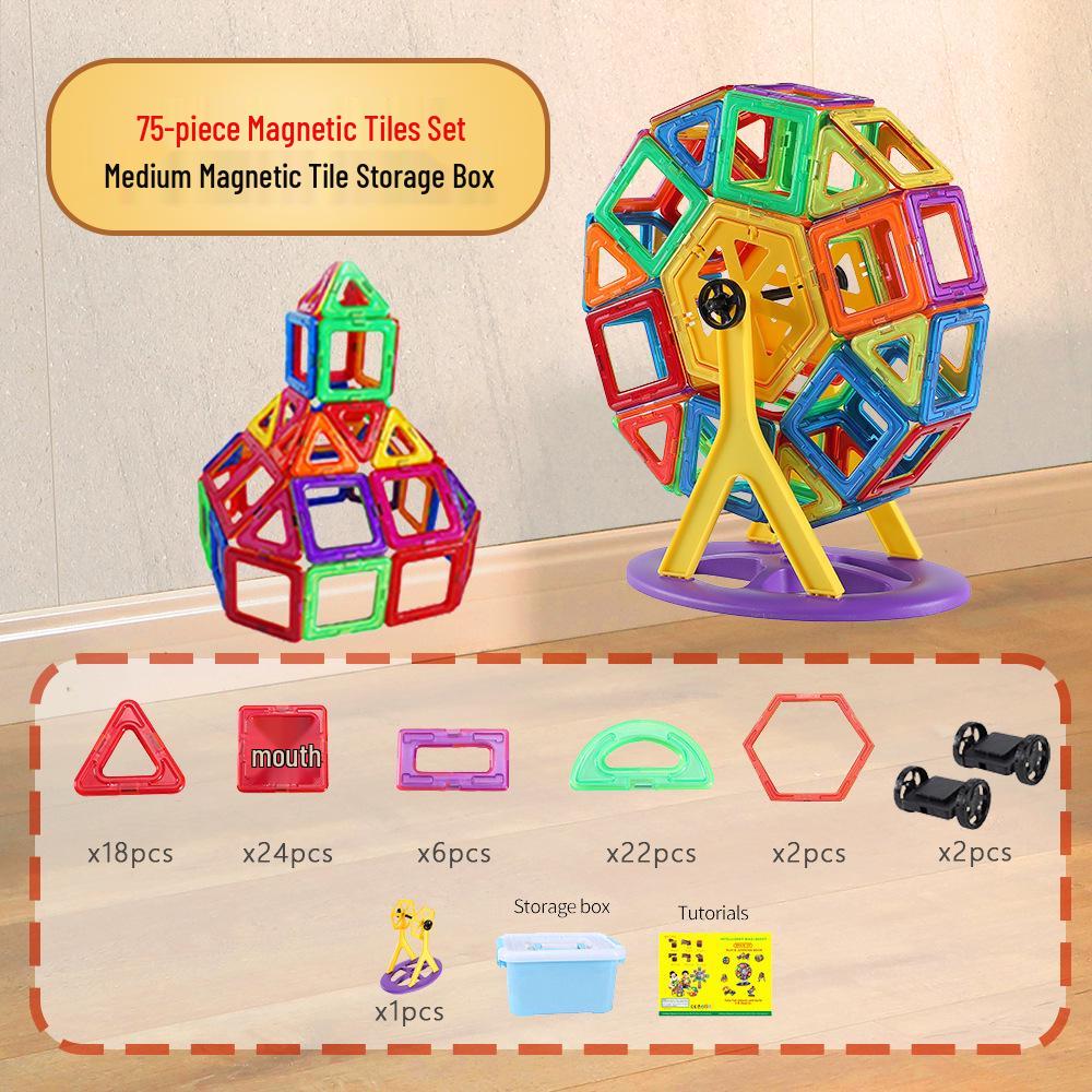 Xinming Large Magnetic Building Blocks - Colorful Educational Tiles & Sticks