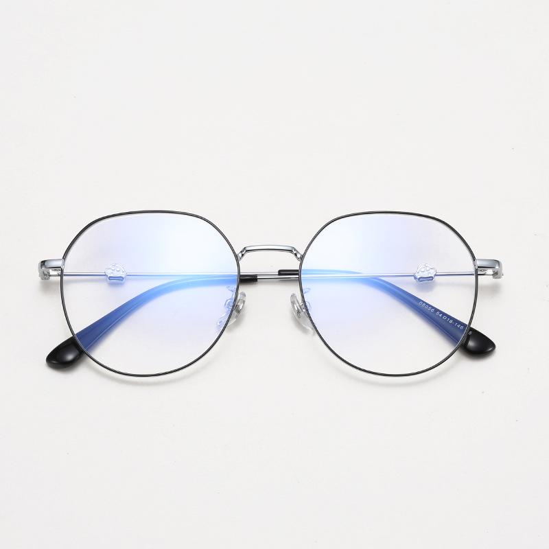 Shinchan Large Polygon Metal Eyeglass Frame - Korean Style Slimming Women's Myopia Glasses