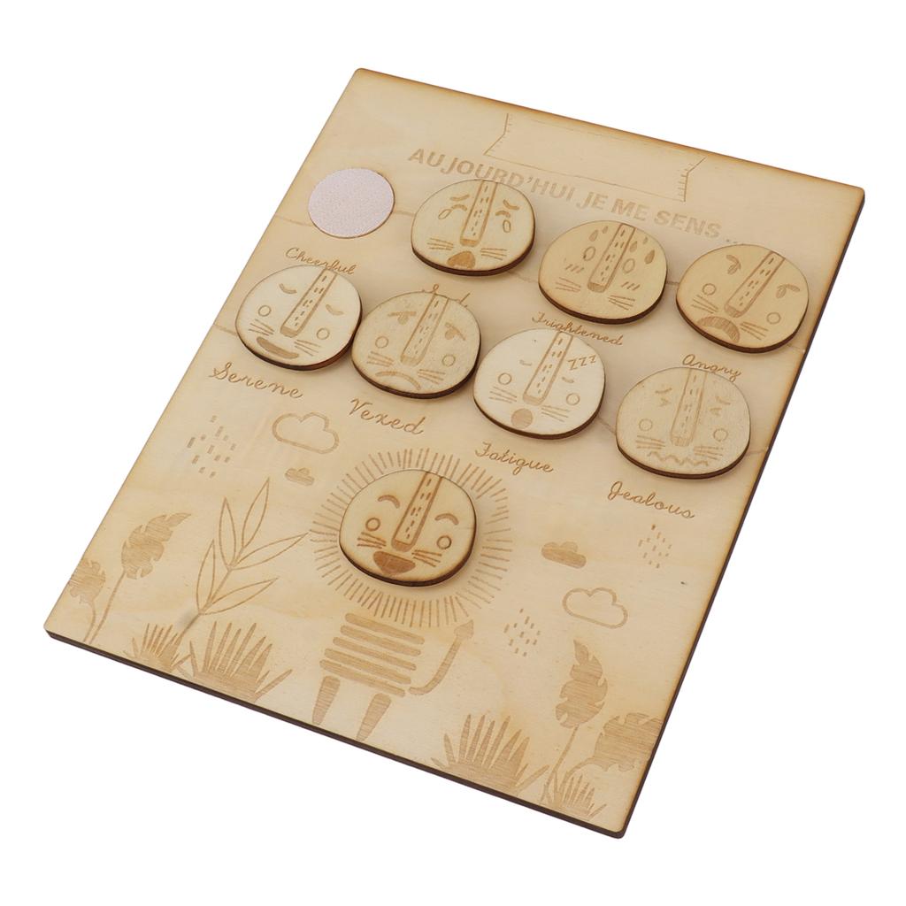Feelings Chart for Kids Montessori Wooden Daily Moods Feelings Sign Educational Toy for Home School