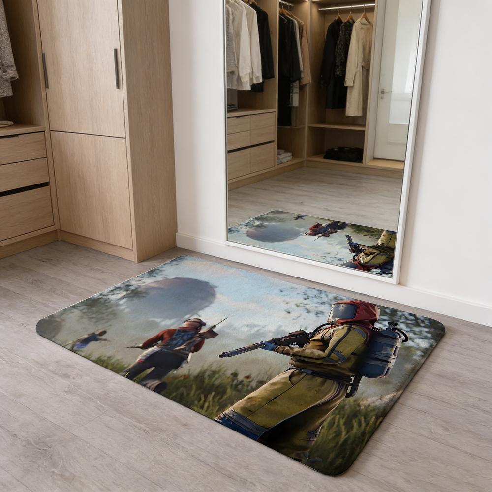 R-R-Rust Game Floor Mat Flannel Door Mat Non-Slip Absorbent Washable Indoor Home Rug