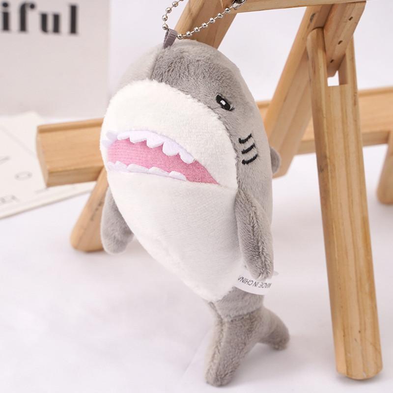 Adorable Plush Shark Keychain In Pink And Gray Perfect For Backpacks And Bags