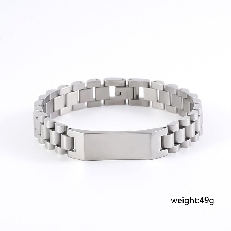 Mens Geometric Titanium Steel Bracelet With Zirconia Inlay Adjustable Arch Bridge Design Stylish Unisex Jewelry