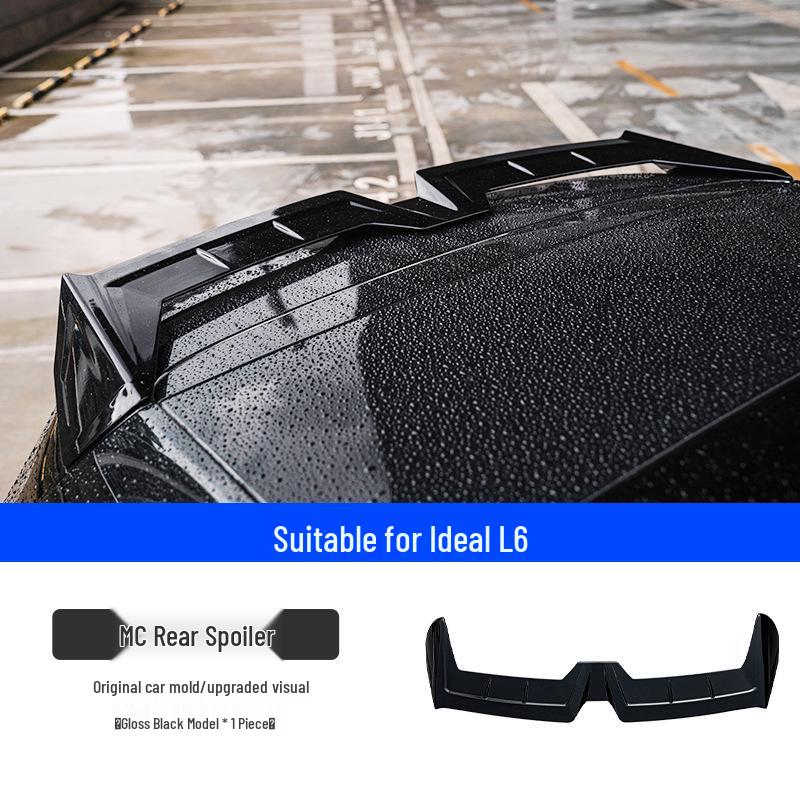 Upgrade Li Auto L6/L7/L8/L9 with Black Warrior MC sports rear and top wing kit, no drilling needed.