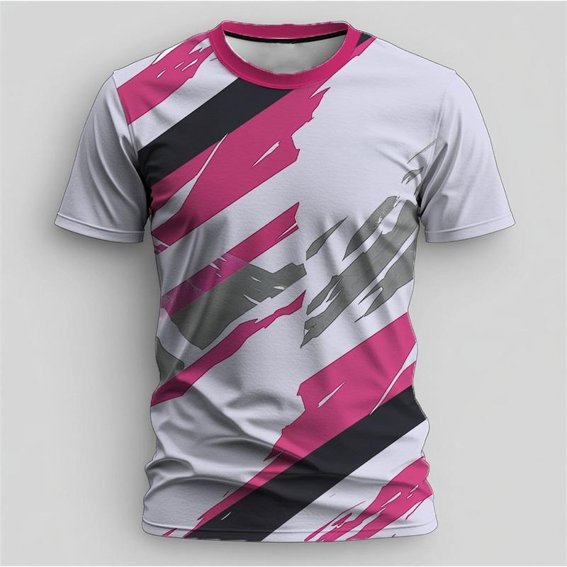 Simple Graffiti Line Pattern Sports T Shirts For Men Summer Fashion Short Sleeve 3D Printed Fitness T-shirt Loose Quick Dry Tees