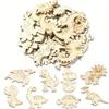 25PCS Dinosaur Unfinished Wood Cutouts Animal Wooden Paint Crafts for Kids Dinosaur Birthday Party Supplies Home Decoration