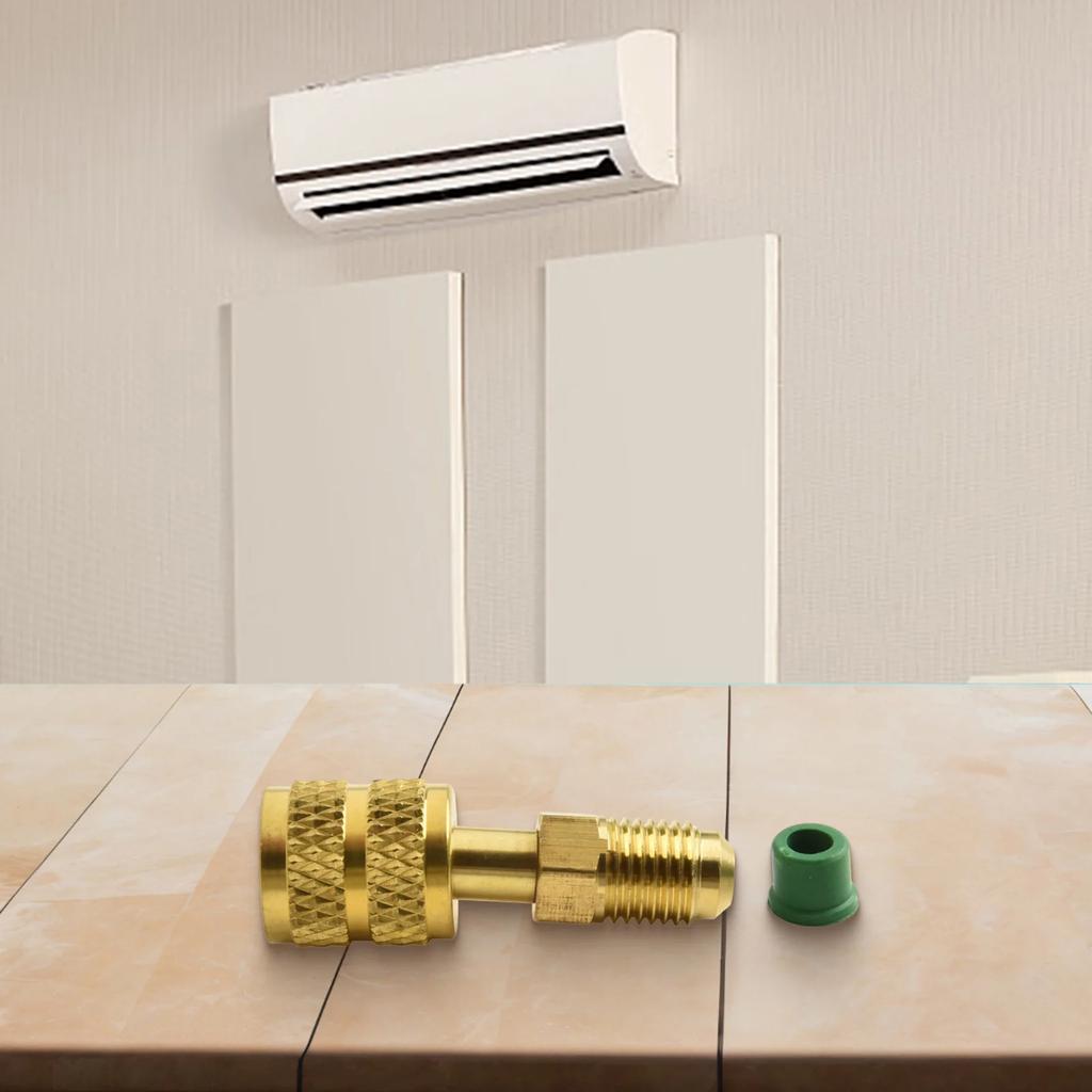Female 5/16 X M1/4SAE Adapter Gold Brass Easy To Install For Air Conditioning Systems For R410 R32 R22 Practical