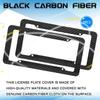 2PCS Carbon Fiber License Plate Frame, Waterproof Plastic Number License Plate Cover, Car Accessories Licence Plates Frame Holder with Fasteners and