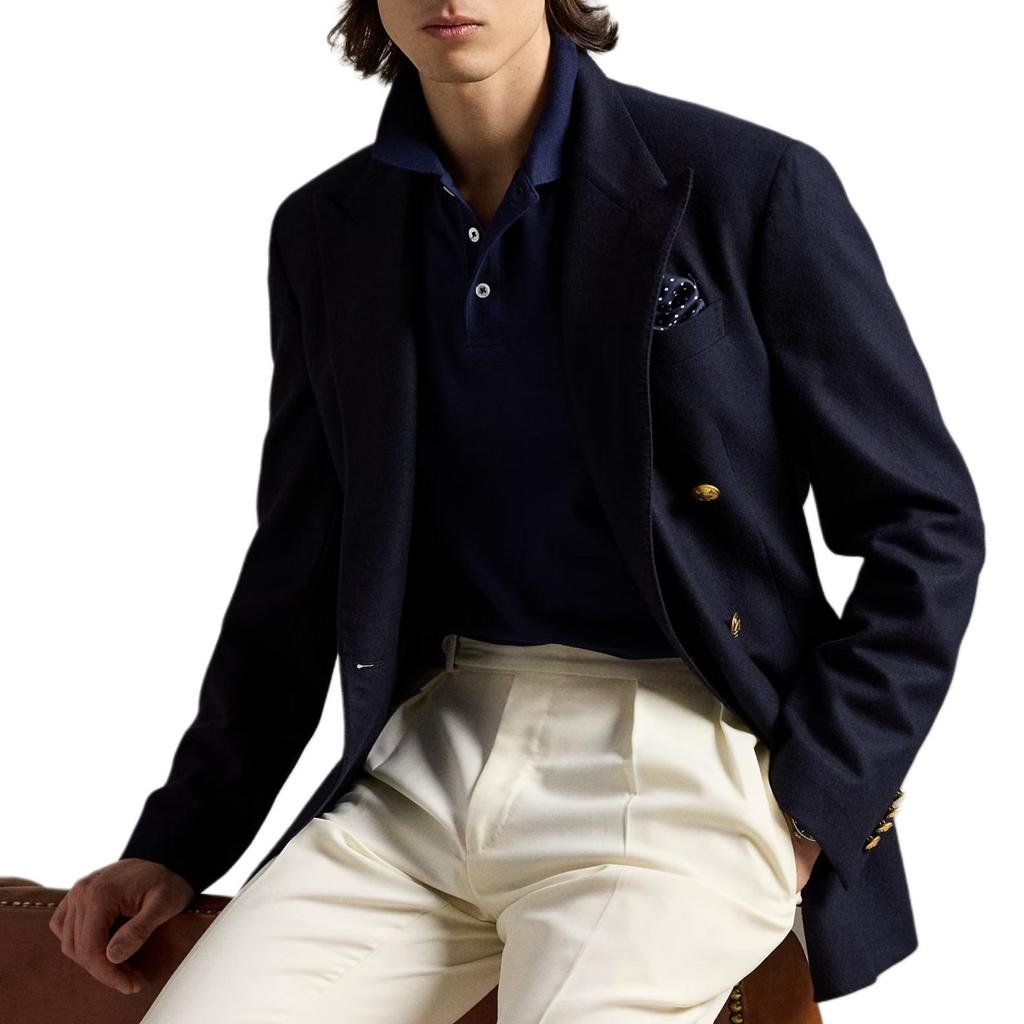 Polo Ralph Lauren Custom Slim Fit Brand Logo Embroidered Short Sleeve Polo Shirt Men Polo Shirts Navy 710941439-003