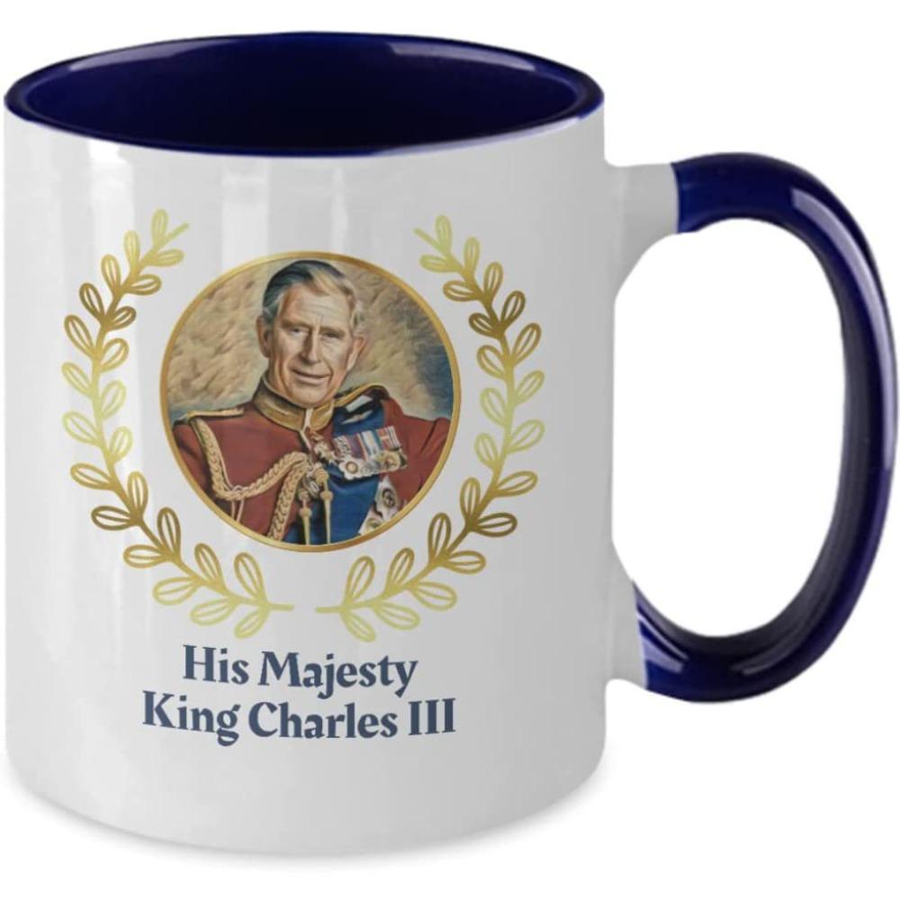 Baifenbai Home Furnishing White Ceramic Coffee Mug Tea Cup King Of England