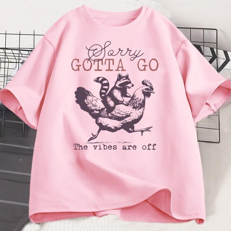 Funny Raccoon Chicken T Shirt Animals Lover Tshirt Casual Cotton Short Sleeve Tshirts Round Neck Unisexs Clothes Loose Clothing