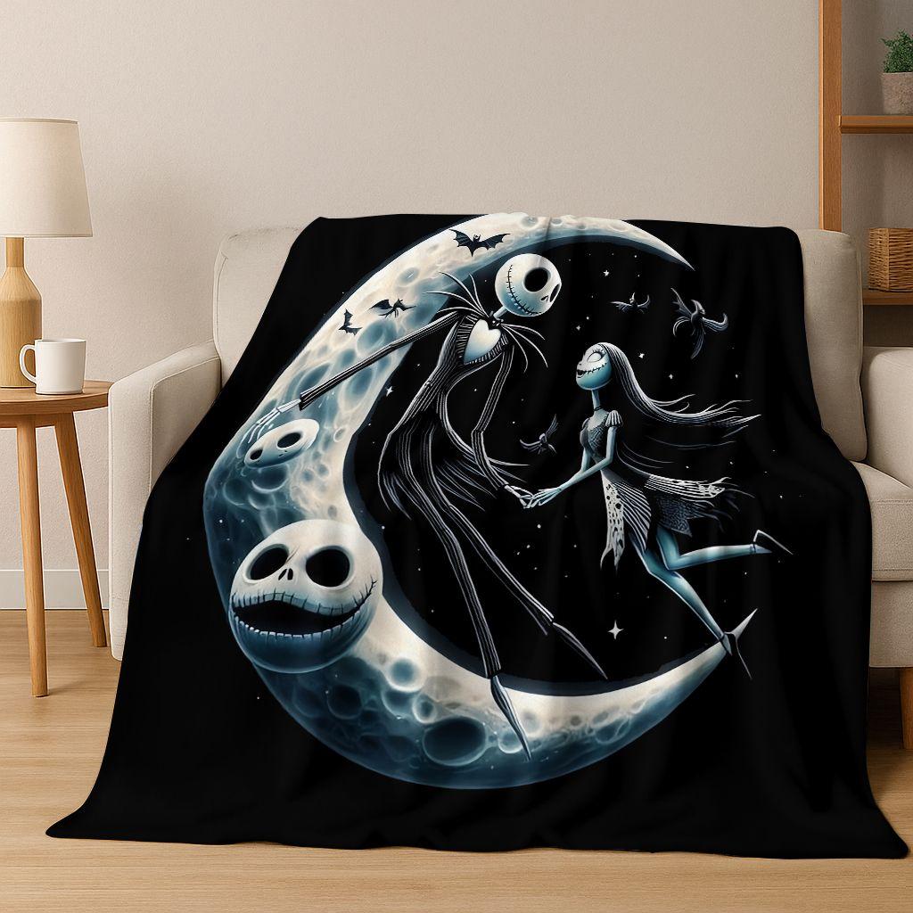 2026 New The Nightmare Before Christmas Jack Cartoon Flannel Blanket,Warm and Cozy Soft Throw Blanket for Home Bedroom Bed Sofa
