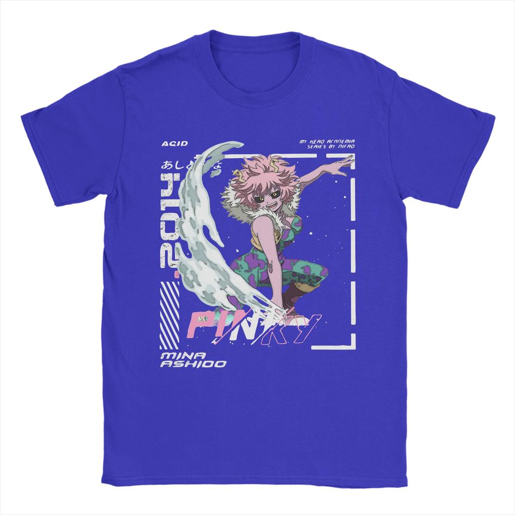 Pinky Mina Ashido T Shirt 100% Cotton T-Shirts Round Collar My Hero Academia Aesthetic Design Tee Shirt Short Sleeve Clothes 6XL