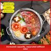 304 Stainless Steel Dual Flavor Hot Pot 30cm Induction Cooker Compatible High Capacity Home Commercial Use with Glass Lid