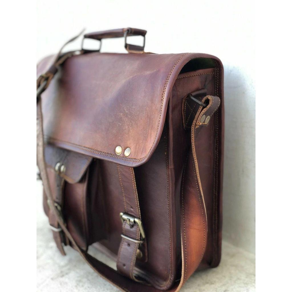 New Leather Men's Business Briefcase Handbag Laptop Shoulder Messenger Bag