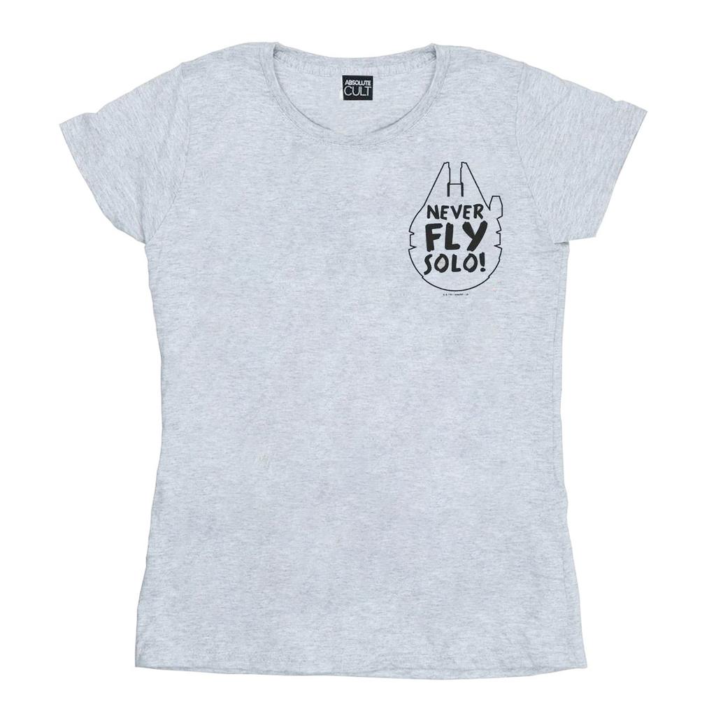 Star Wars Womens/Ladies Never Fly Solo Cotton T-Shirt
