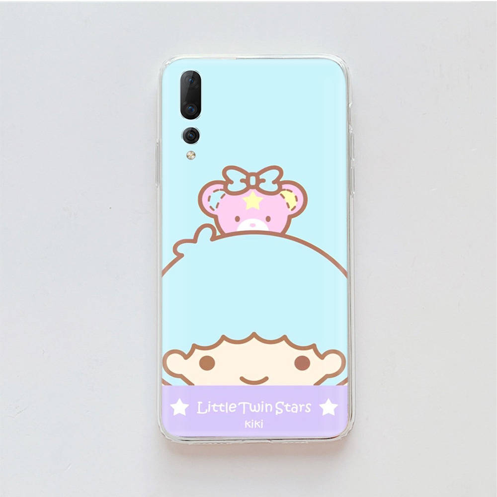 Transparent Case for Samsung A04 A14 A23 M33 M53 Realme 10 9 C35 C55 VIVO X80 Infinix Hot 30 Note 11 Tecno Spark 8P Pro L-31 Cute Little Twin Stars
