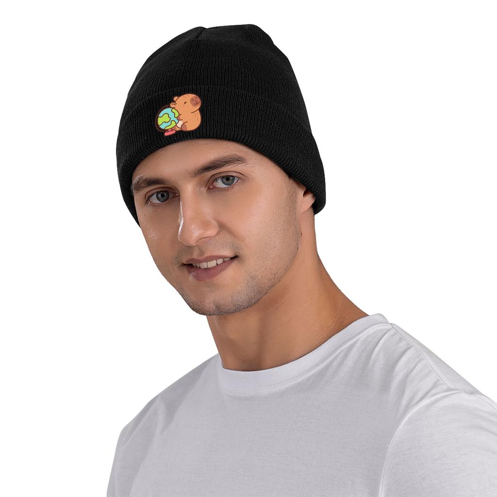 Capybara   Warm Knitted Cap Winter Knit Bonnet Hat Skullies Beanies Hip Hop Caps for Unisex