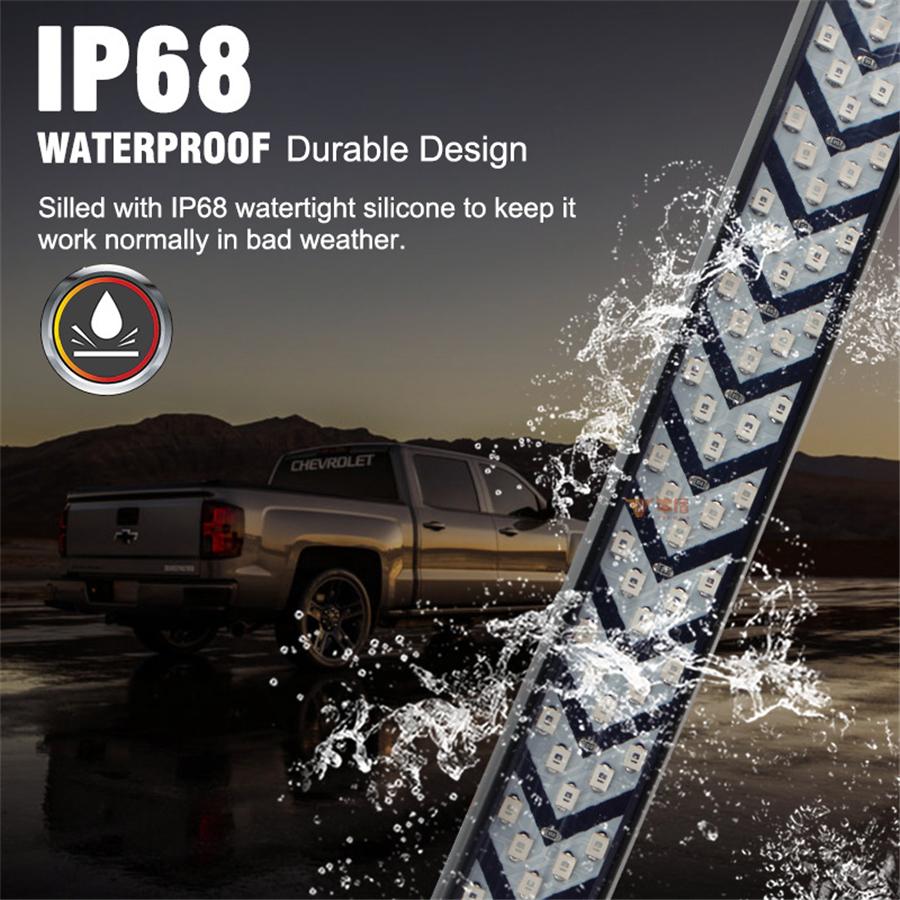 40Inch Red Yellow Truck Tailgate LED Strip Light Bar  4-Function With Scanning Driving Brake Flowing Turn Signal For Jeep Pickup SUV Dodge