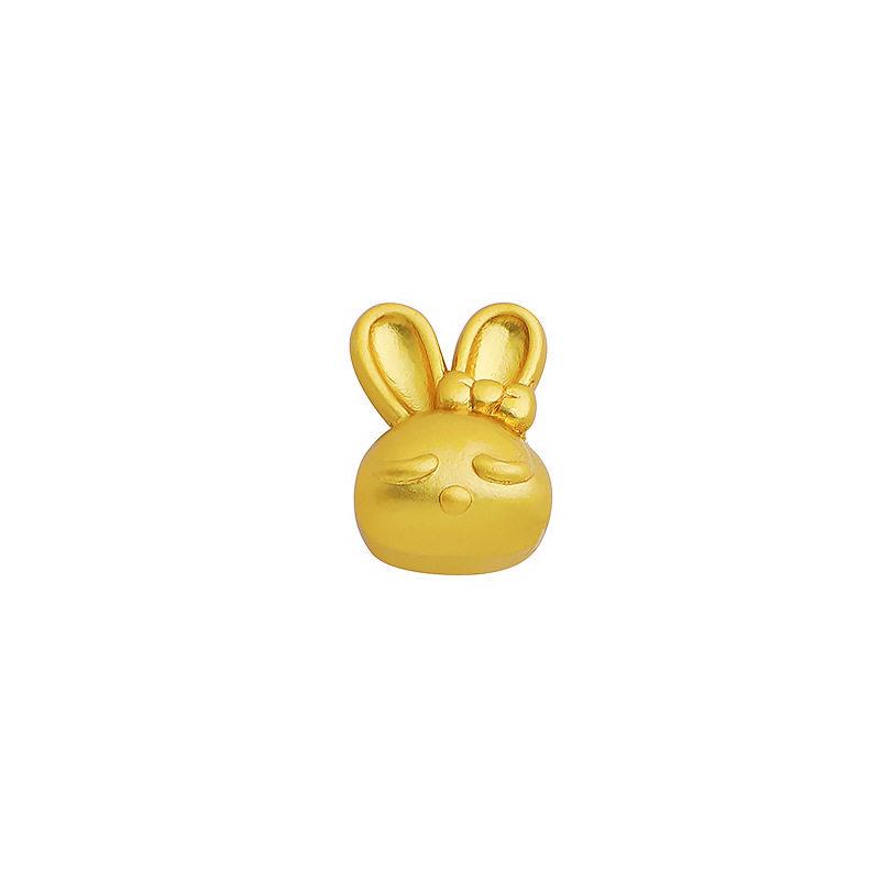 Gold-Plated Zodiac Rabbit Spacer Bead for DIY Charm Bracelets