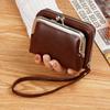 New PU Leather Women Short Wallet with Strap Hasp Design Coin Purse Large Capacity Slim Small Wallet Women Girls