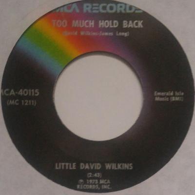 7inch Record LITTLE DAVID WILKINS  Too Much Hold Back MCA40115 MCA Records 1973 US CountryFolk Used