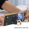 Glitter Diamond Rings Leather Plating Phone Case for Samsung Z Flip 6 5 4 3 Flip6 Flip5 Luxury Shockproof Protective Back Cover
