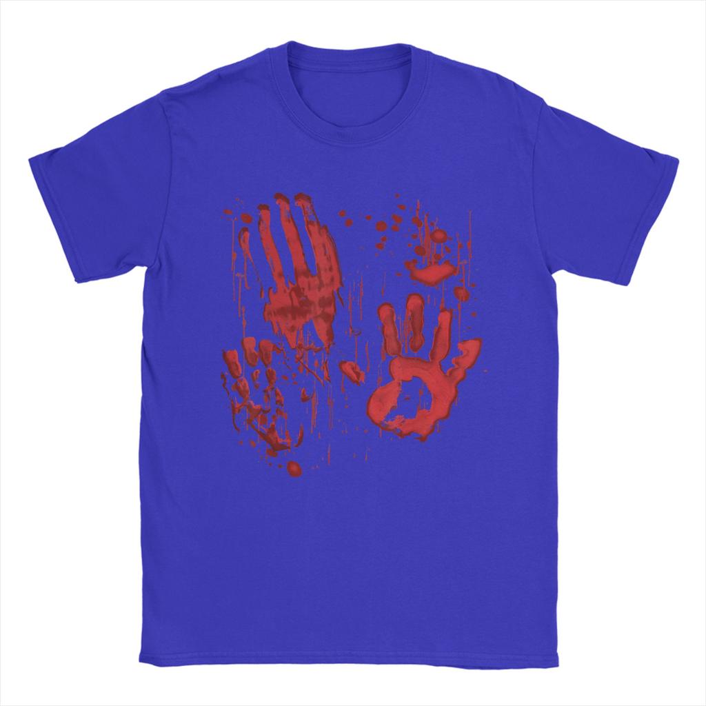 Bloody Hands Blood Splatter Zombie Men T Shirt Handprints Tees Short Sleeve Crew Neck T-Shirts 100% Cotton New Arrival Clothes