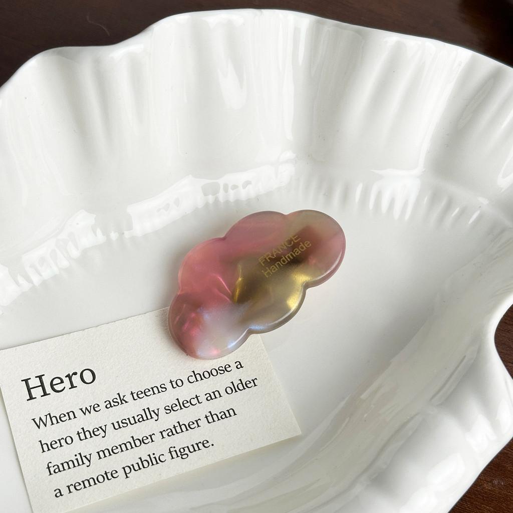 Fashionable And Stylish Acetate Cloud Hair Tie With Gold Accent And Elegant Hair Clip