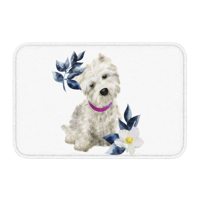 West Highland White Terrier Dog Front Floor Door Entrance Mat Westie Bath Kitchen Doormat Balcony Carpet Rug Toilet Footpad