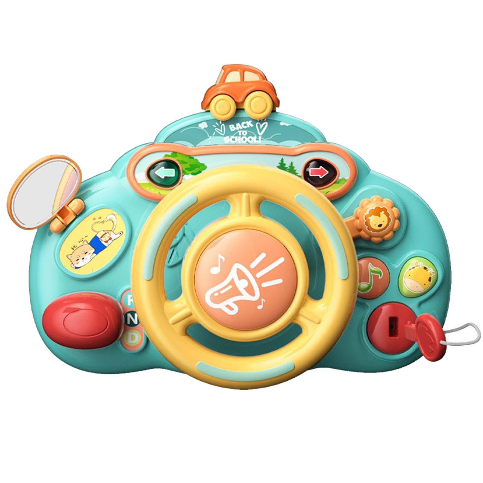 Children s Multifunctional Steering Wheel Puzzle Toy, Early Education Puzzle Sound And Light Busy Board Toy зелёный