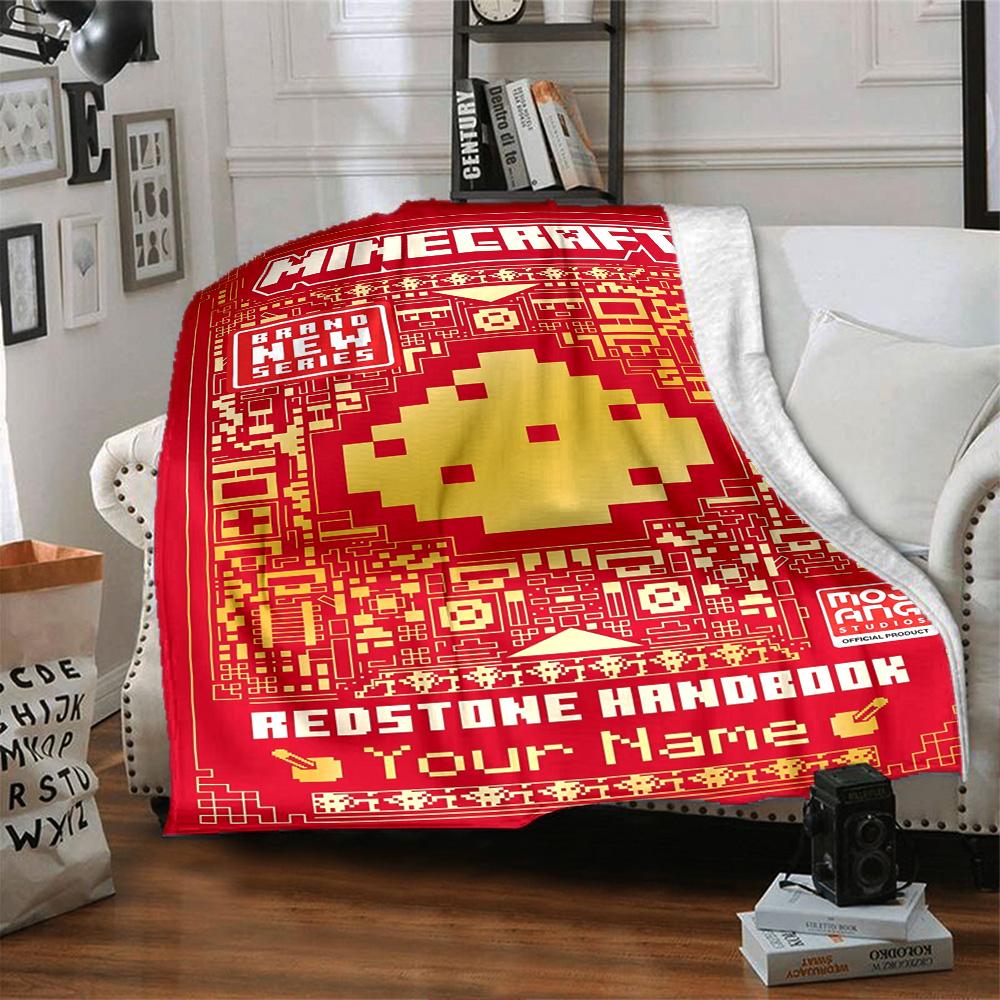 Minecraft Customize Text Blanket Cozy Customizable Blanket Ultra-Soft Perfect for Office Chair Sofa Chair Seaside Four Seasons Universal