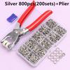 400/800PCS Plier Tool Colored Metal Buttons Snap Sewing Button Thickened Snap Fastener Kit DIY Craft Supplies Bag Clothe