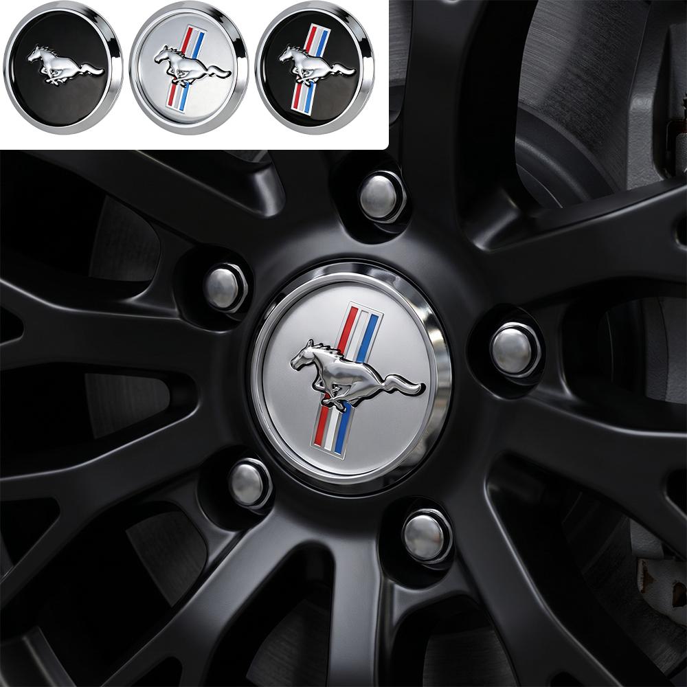 4 Stück 68mm Auto Radnabenkappen Abzeichen Auto Reifen Radkappe Zubehör für Ford Mustang Focus Fiesta Mondeo Kuga Ranger Shelby