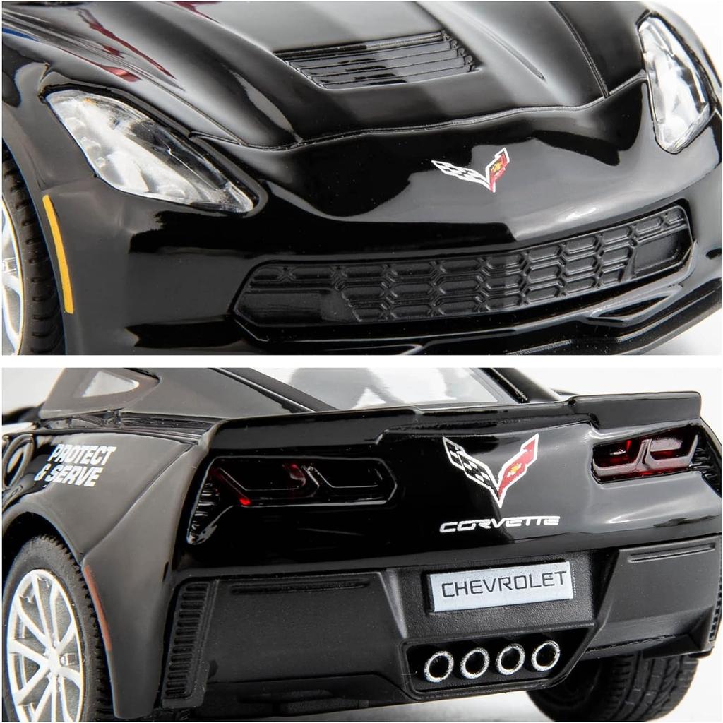 1/36 Scale Corvette Grand Sport C7 Police Car Model Diecast Toy Collection