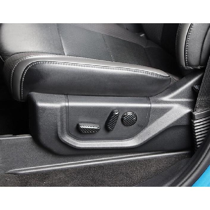 For Ford Raptor F-150 2021-2024 Carbon Fiber Seat Control Button Cover Trim 6PCS