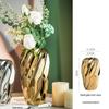 Golden Ceramic Whirlwind Flower Vase