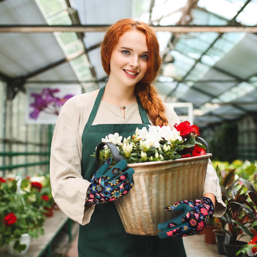 Gardening Gloves for Women Weeding Digging Planting Raking Thorn Proof No Stab for Working Outdoor Protective Leather Gloves