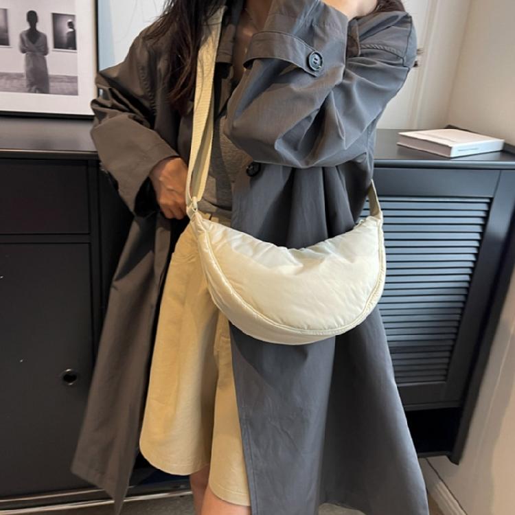 Simple Crossbody Bag for Women Nylon Shoulder Bag Dumpling Bag Satchel Bag