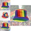 Regenbogen Fischerhut Erwachsener Sonnenschutz Flacher Hut Outdoor Reise Sonnenschutz Sonnenhut Dekoration