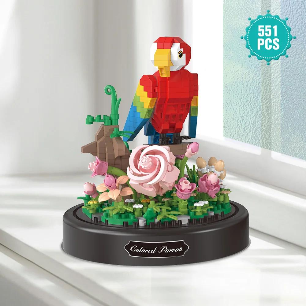 Flower Bouquet Building Kit for Adults Animals Flowers 551 PCS Botanical Collection Mini Building Blocks Set Gifts for Girls