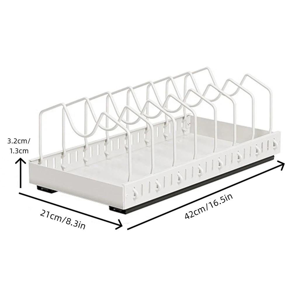 Multifunctional Pot Lid Holder Adjustable Dividers Kitchen Storage Rack Under-Sink Storage