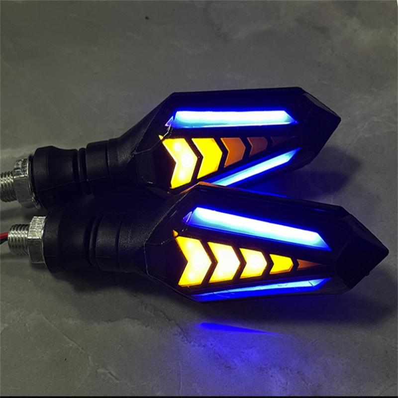 

Мотоциклетная светодиодная лампа указателя поворота, последовательная струящаяся вспышка, индикаторные лампы, ходовые огни, стрелки, светодиодная лампа указателя поворота мотоцикла синий